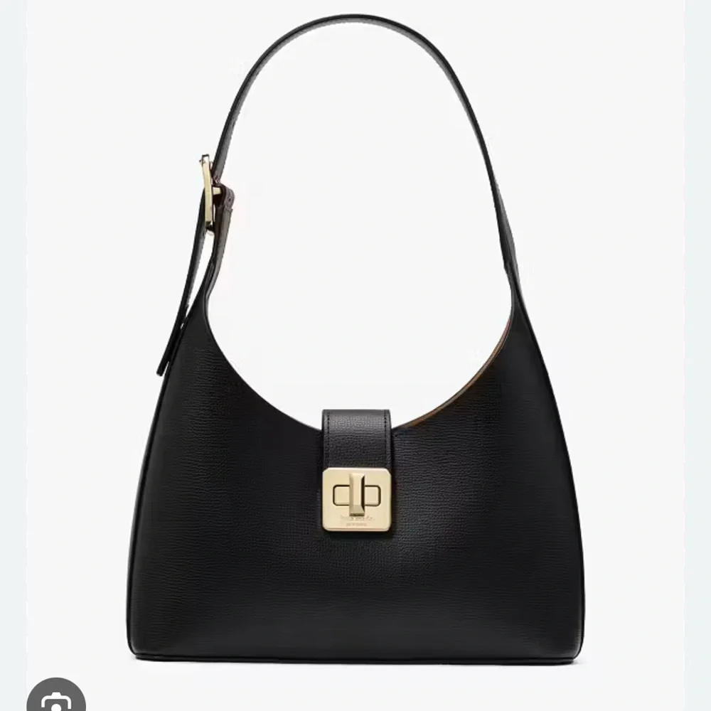 Kate Spade Phoebe Large Black Leather Shoulder Bag Gold Hardware NWT - Picture 3 of 7